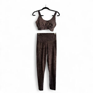 aerie Tiger Print Legging & Sports Bra Set Sz Small